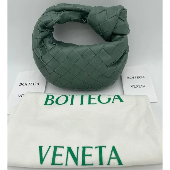 ❌❌SOLD! NEW BOTTEGA VENETA ALOE GREEN MINI CANDY LEATHER JODIE BAG PURSE! - Picture 6 of 14